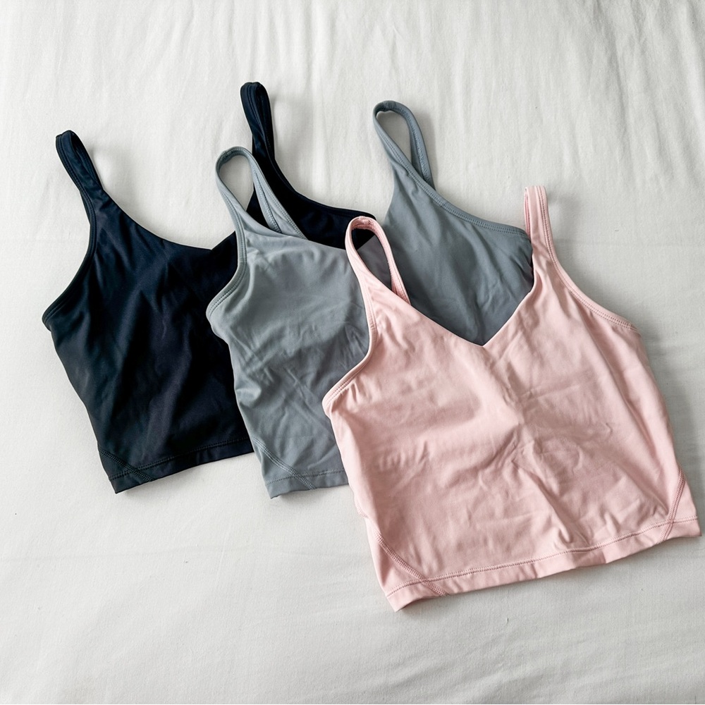 Set of Three Crop Athletic Tops